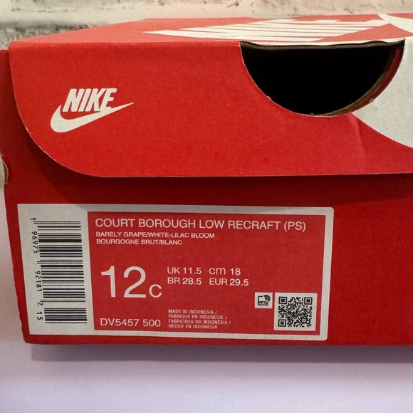 New! Girl’s Nike Court Borough low lilac/white pull on sneakers 12Y - Picture 5 of 5